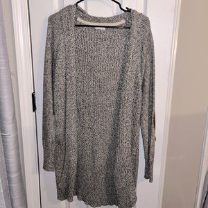 Knit cardigan with hood